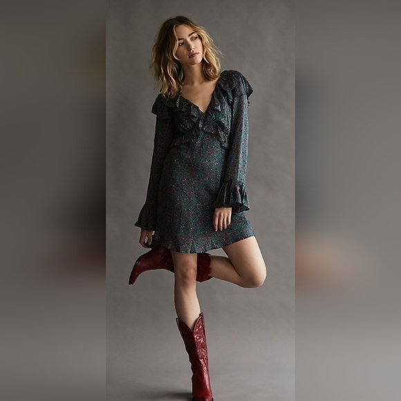Free People Ruffle Mini Dress - Picture 1 of 8